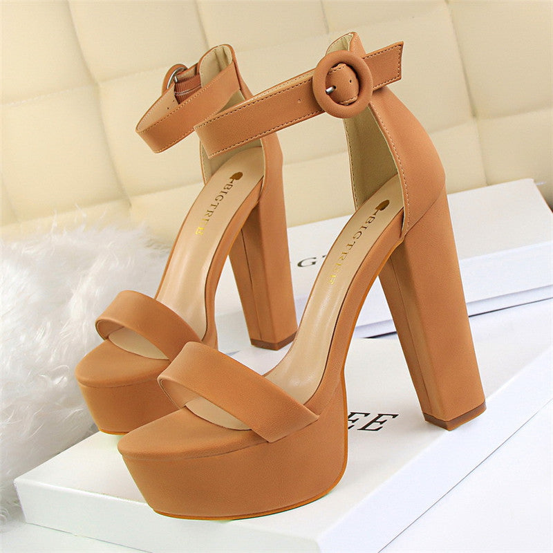 Super High-heeled Sandals Thick-heeled Stage Shoes Catwalk
