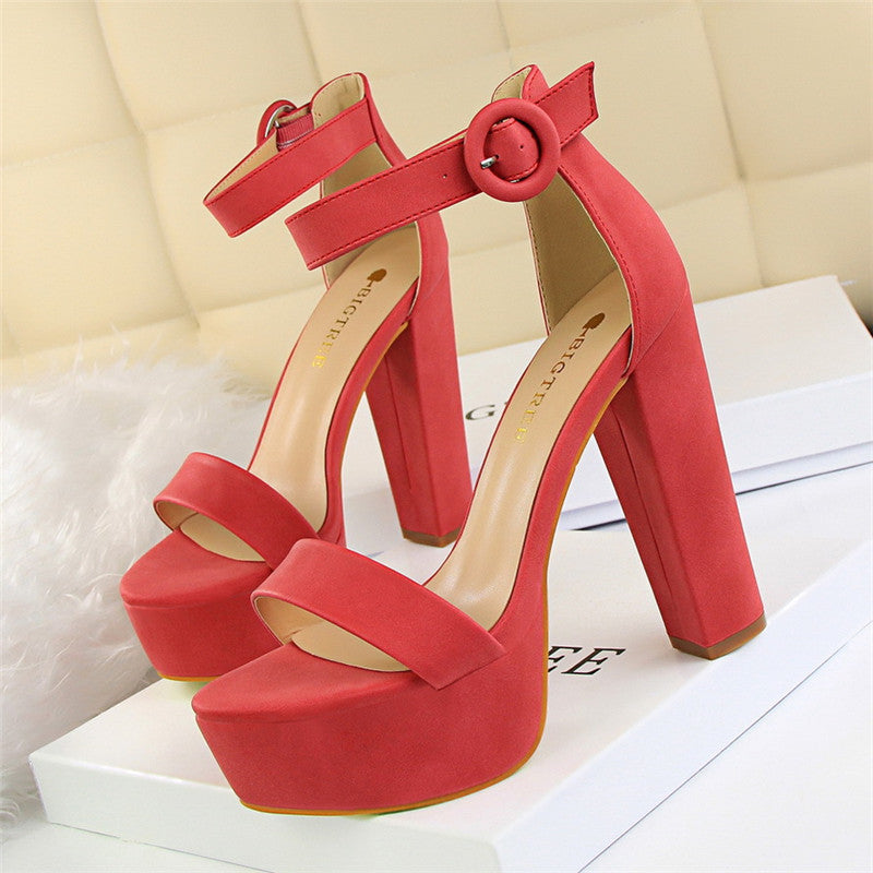 Super High-heeled Sandals Thick-heeled Stage Shoes Catwalk