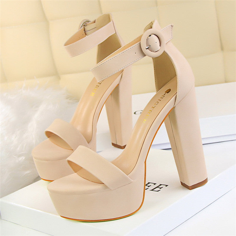 Super High-heeled Sandals Thick-heeled Stage Shoes Catwalk