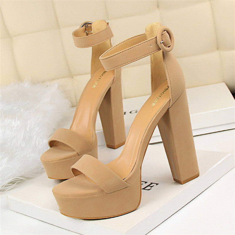 Super High-heeled Sandals Thick-heeled Stage Shoes Catwalk